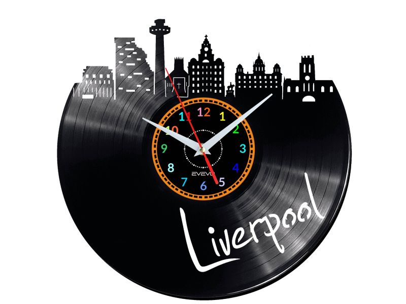 Liverpool Vinyl Zegar Ścienny Płyta Winylowa Nowoczesny 
Dekoracyjny Na Prezent Urodziny