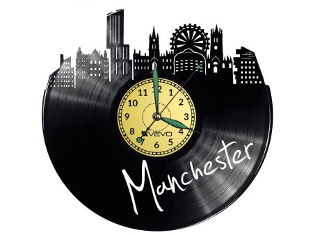 Manchester Vinyl Zegar Ścienny Płyta Winylowa Nowoczesny 
Dekoracyjny Na Prezent Urodziny