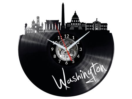 Washington Vinyl Zegar Ścienny Płyta Winylowa Nowoczesny 
Dekoracyjny Na Prezent Urodziny