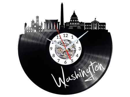 Washington Vinyl Zegar Ścienny Płyta Winylowa Nowoczesny 
Dekoracyjny Na Prezent Urodziny