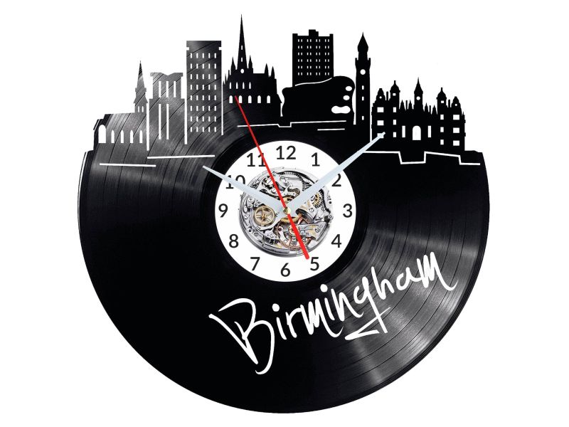 Birmingham Vinyl Zegar Ścienny Płyta Winylowa Nowoczesny 
Dekoracyjny Na Prezent Urodziny