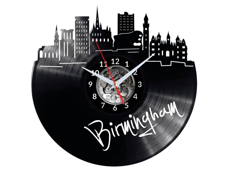 Birmingham Vinyl Zegar Ścienny Płyta Winylowa Nowoczesny 
Dekoracyjny Na Prezent Urodziny