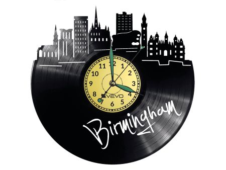 Birmingham Vinyl Zegar Ścienny Płyta Winylowa Nowoczesny 
Dekoracyjny Na Prezent Urodziny