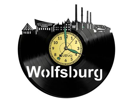 Wolfsburg Vinyl Zegar Ścienny Płyta Winylowa Nowoczesny 
Dekoracyjny Na Prezent Urodziny