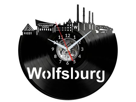 Wolfsburg Vinyl Zegar Ścienny Płyta Winylowa Nowoczesny 
Dekoracyjny Na Prezent Urodziny