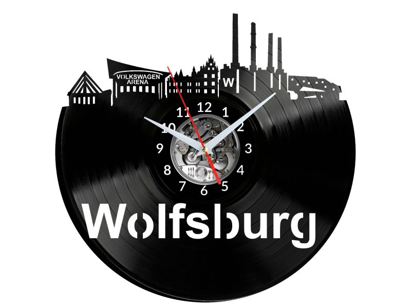 Wolfsburg Vinyl Zegar Ścienny Płyta Winylowa Nowoczesny 
Dekoracyjny Na Prezent Urodziny