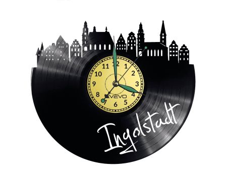 Ingolstadt Vinyl Zegar Ścienny Płyta Winylowa Nowoczesny 
Dekoracyjny Na Prezent Urodziny