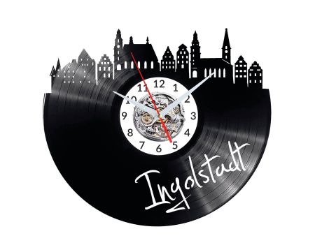 Ingolstadt Vinyl Zegar Ścienny Płyta Winylowa Nowoczesny 
Dekoracyjny Na Prezent Urodziny