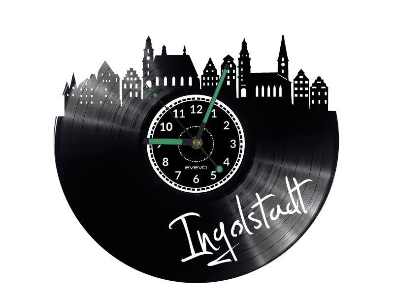 Ingolstadt Vinyl Zegar Ścienny Płyta Winylowa Nowoczesny 
Dekoracyjny Na Prezent Urodziny