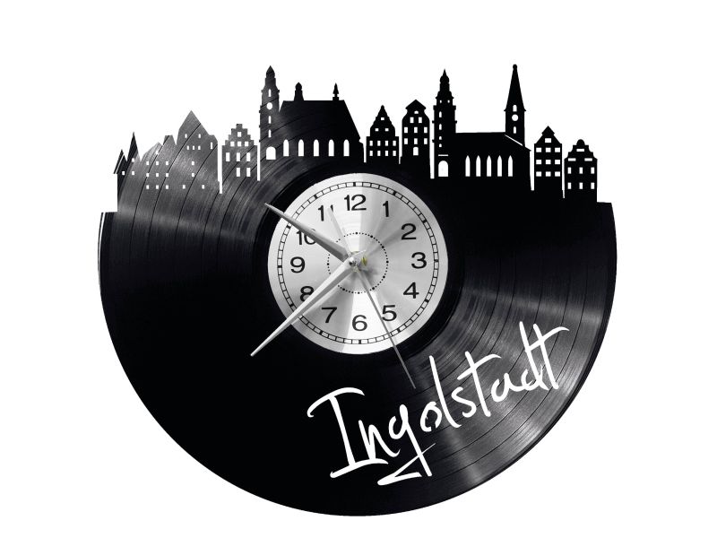 Ingolstadt Vinyl Zegar Ścienny Płyta Winylowa Nowoczesny 
Dekoracyjny Na Prezent Urodziny