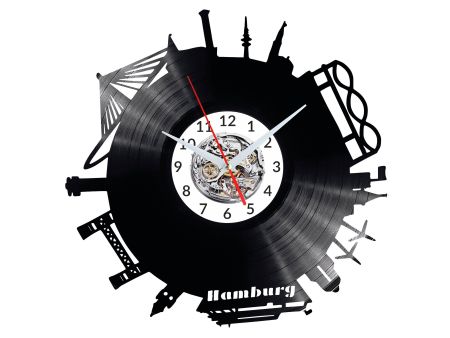 Hamburg Vinyl Zegar Ścienny Płyta Winylowa Nowoczesny Dekoracyjny Na Prezent Urodziny