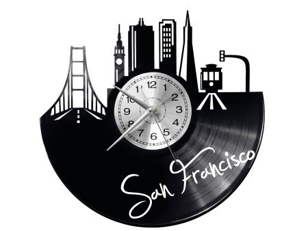 San Francisco Vinyl Zegar Ścienny Płyta Winylowa Nowoczesny Dekoracyjny Na Prezent Urodziny