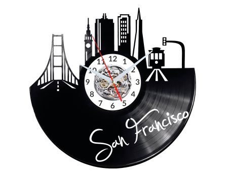 San Francisco Vinyl Zegar Ścienny Płyta Winylowa Nowoczesny Dekoracyjny Na Prezent Urodziny