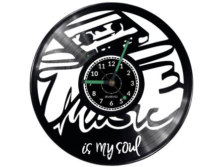 Music is my Soul Vinyl Zegar Ścienny Płyta Winylowa Nowoczesny 
Dekoracyjny Na Prezent Urodziny