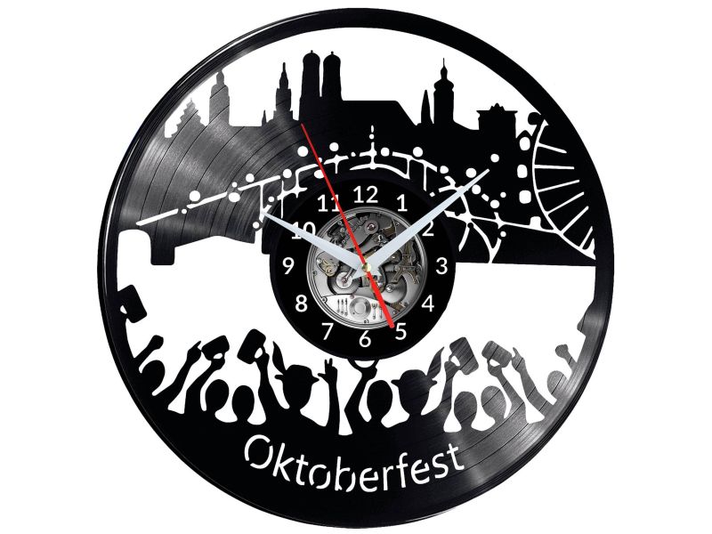 Oktoberfest Vinyl Zegar Ścienny Płyta Winylowa Nowoczesny 
Dekoracyjny Na Prezent Urodziny