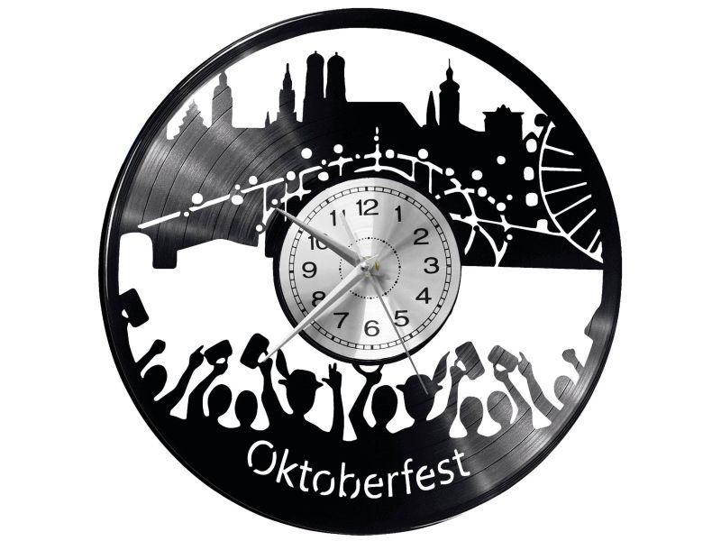 Oktoberfest Vinyl Zegar Ścienny Płyta Winylowa Nowoczesny 
Dekoracyjny Na Prezent Urodziny