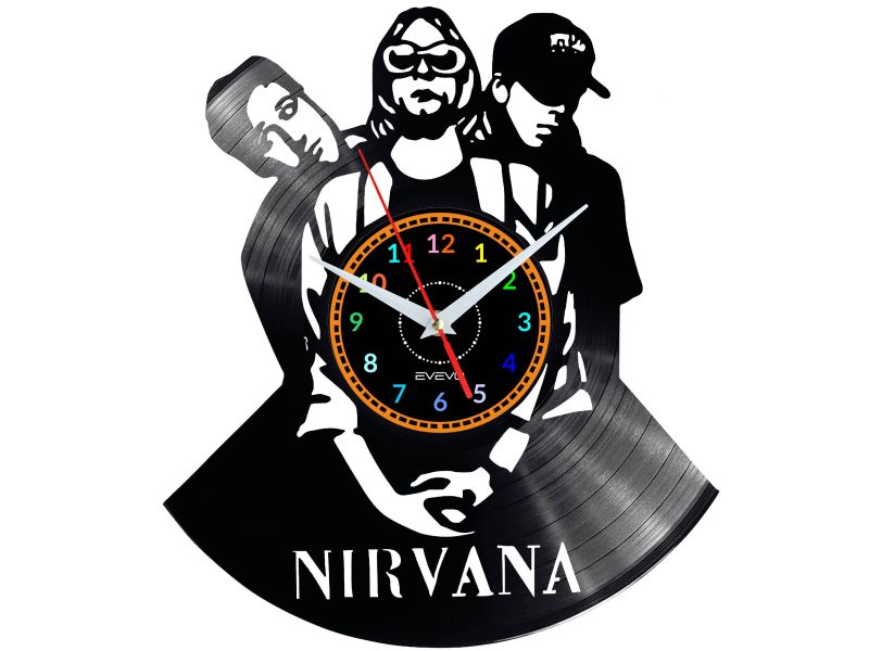 Nirvana Vinyl Zegar Ścienny Płyta Winylowa Nowoczesny 
Dekoracyjny Na Prezent Urodziny