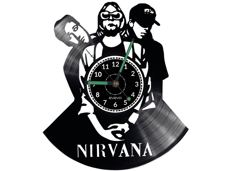 Nirvana Vinyl Zegar Ścienny Płyta Winylowa Nowoczesny 
Dekoracyjny Na Prezent Urodziny