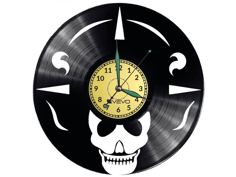 Skeleton Vinyl Zegar Ścienny Płyta Winylowa Nowoczesny 
Dekoracyjny Na Prezent Urodziny