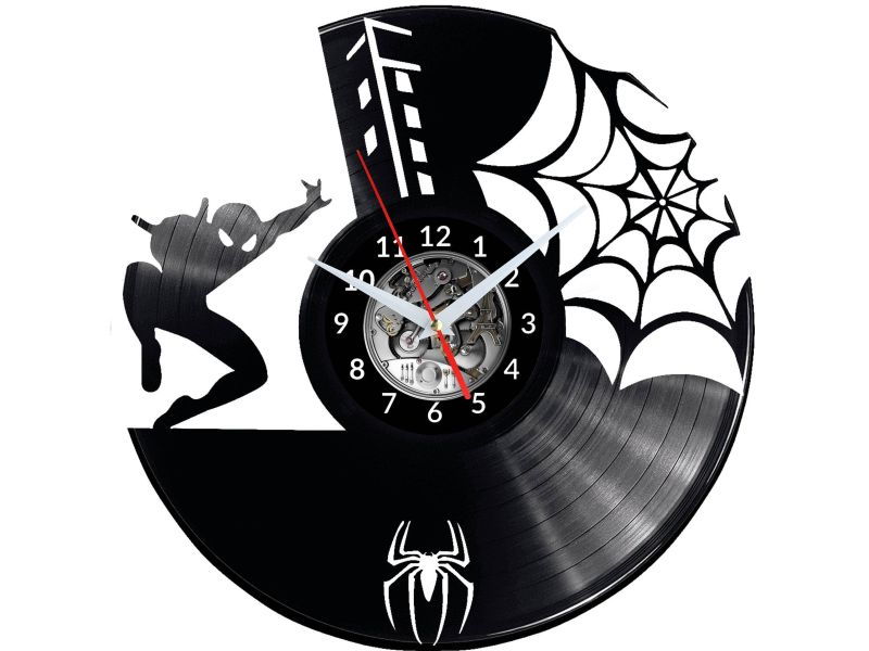 Spiderman Vinyl Zegar Ścienny Płyta Winylowa Nowoczesny 
Dekoracyjny Na Prezent Urodziny