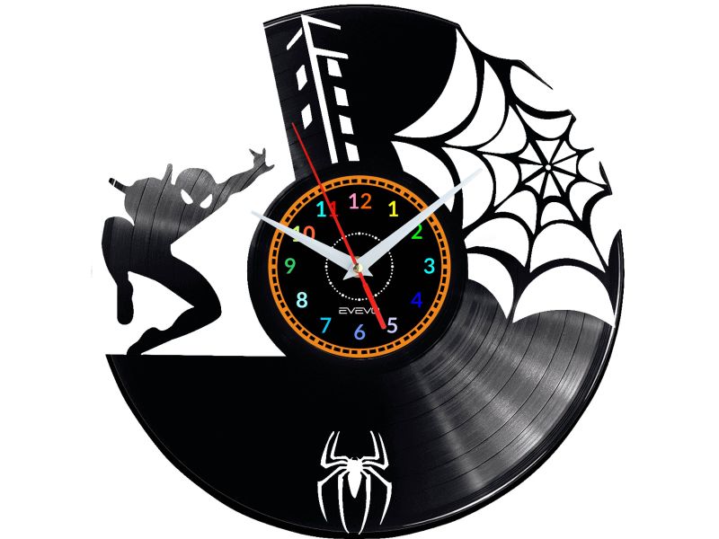 Spiderman Vinyl Zegar Ścienny Płyta Winylowa Nowoczesny 
Dekoracyjny Na Prezent Urodziny