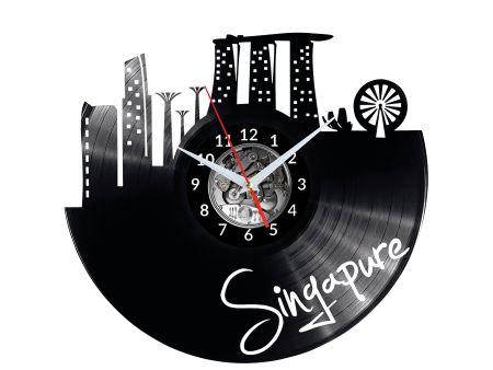 Singapure Vinyl Zegar Ścienny Płyta Winylowa Nowoczesny 
Dekoracyjny Na Prezent Urodziny