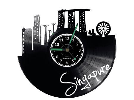 Singapure Vinyl Zegar Ścienny Płyta Winylowa Nowoczesny 
Dekoracyjny Na Prezent Urodziny