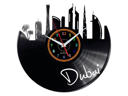 Dubaj Vinyl Zegar Ścienny Płyta Winylowa Nowoczesny Dekoracyjny Na Prezent Urodziny