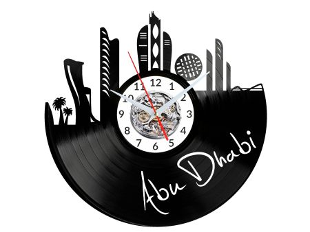 Abu Dhabi Vinyl Zegar Ścienny Płyta Winylowa Nowoczesny Dekoracyjny Na Prezent Urodziny