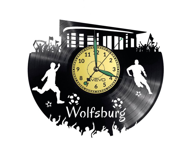 Wolfsburg Vinyl Zegar Ścienny Płyta Winylowa Nowoczesny Dekoracyjny Na Prezent Urodziny