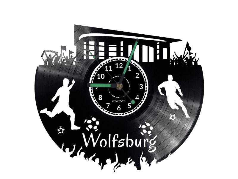 Wolfsburg Vinyl Zegar Ścienny Płyta Winylowa Nowoczesny Dekoracyjny Na Prezent Urodziny