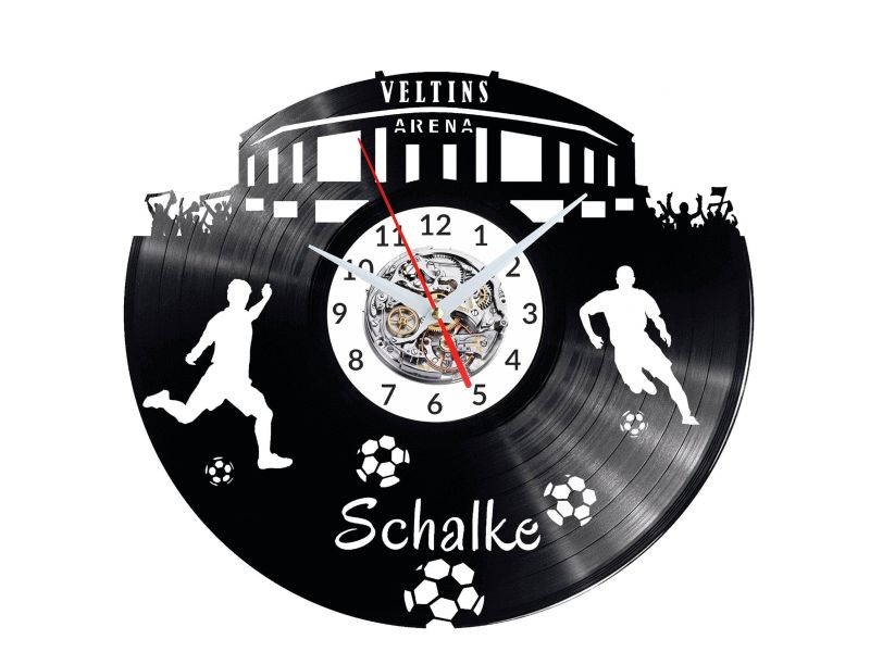 Schalke Vinyl Zegar Ścienny Płyta Winylowa Nowoczesny Dekoracyjny Na Prezent Urodziny