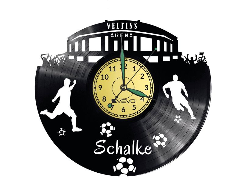 Schalke Vinyl Zegar Ścienny Płyta Winylowa Nowoczesny Dekoracyjny Na Prezent Urodziny