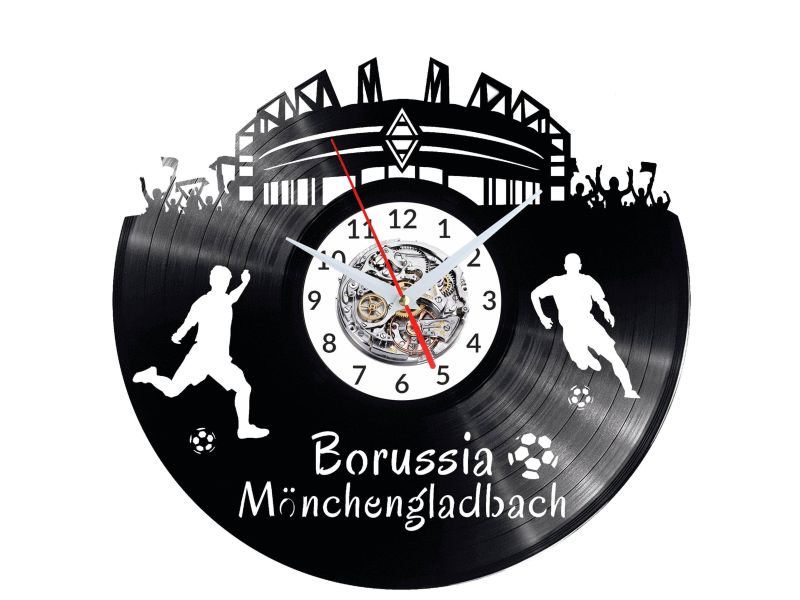 Borussia Mnchengladbach Vinyl Zegar Ścienny Płyta Winylowa Nowoczesny Dekoracyjny Na Prezent Urodziny