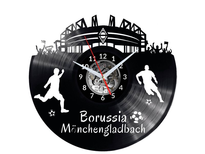 Borussia Mnchengladbach Vinyl Zegar Ścienny Płyta Winylowa Nowoczesny Dekoracyjny Na Prezent Urodziny