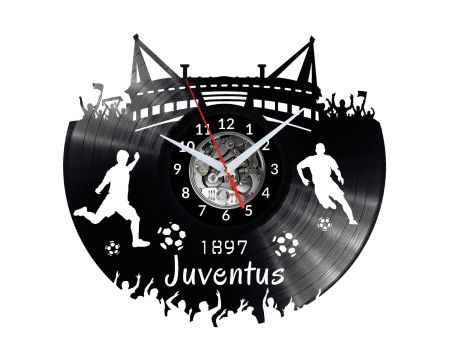 Juventus Vinyl Zegar Ścienny Płyta Winylowa Nowoczesny Dekoracyjny Na Prezent Urodziny