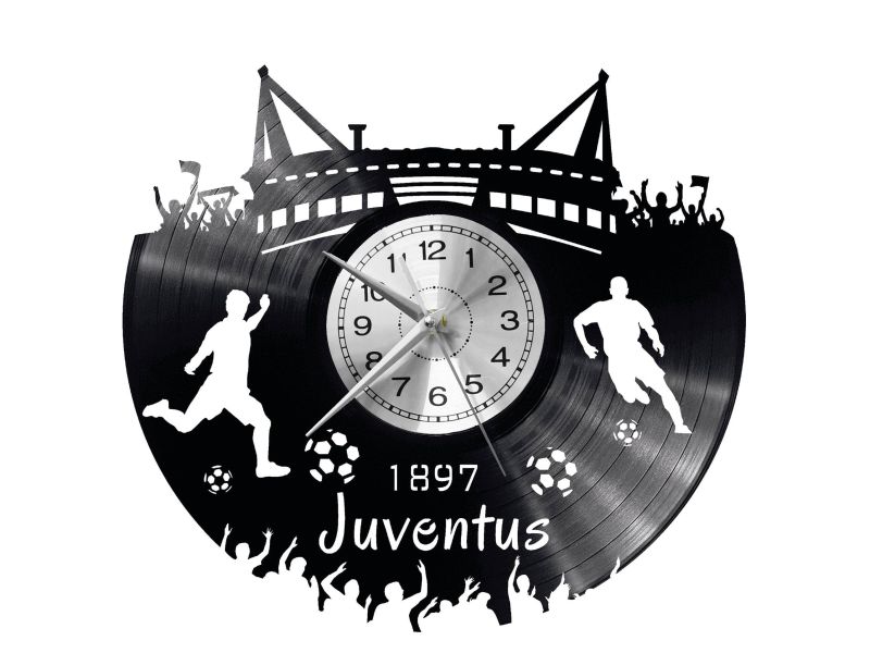 Juventus Vinyl Zegar Ścienny Płyta Winylowa Nowoczesny Dekoracyjny Na Prezent Urodziny