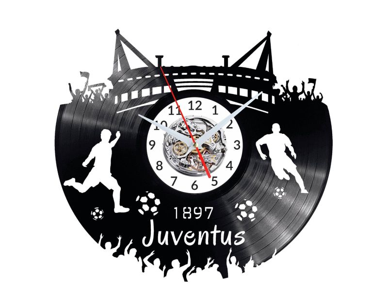 Juventus Vinyl Zegar Ścienny Płyta Winylowa Nowoczesny Dekoracyjny Na Prezent Urodziny