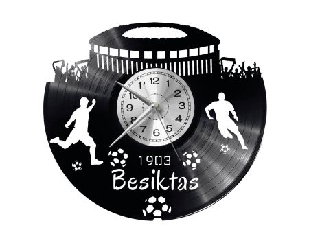 Besiktas Vinyl Zegar Ścienny Płyta Winylowa Nowoczesny Dekoracyjny Na Prezent Urodziny