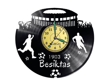 Besiktas Vinyl Zegar Ścienny Płyta Winylowa Nowoczesny Dekoracyjny Na Prezent Urodziny