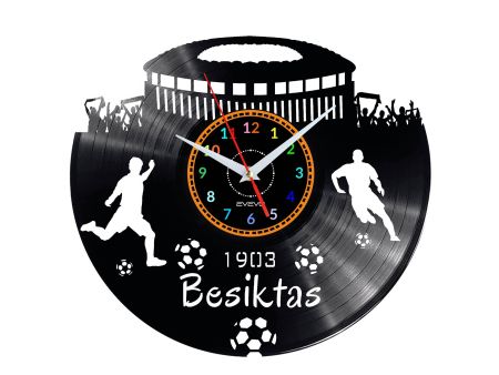 Besiktas Vinyl Zegar Ścienny Płyta Winylowa Nowoczesny Dekoracyjny Na Prezent Urodziny