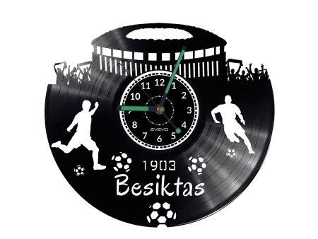 Besiktas Vinyl Zegar Ścienny Płyta Winylowa Nowoczesny Dekoracyjny Na Prezent Urodziny