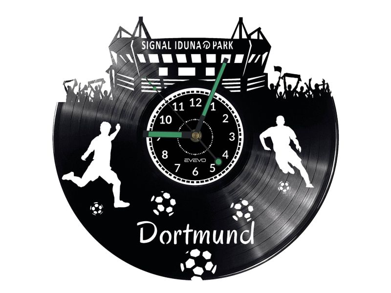 BVB Dortmund Vinyl Zegar Ścienny Płyta Winylowa Nowoczesny Dekoracyjny Na Prezent Urodziny