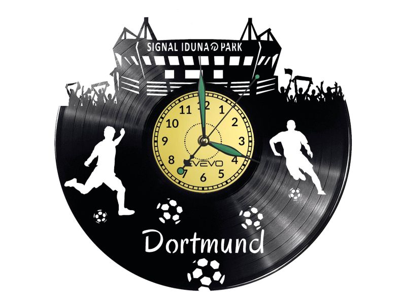 BVB Dortmund Vinyl Zegar Ścienny Płyta Winylowa Nowoczesny Dekoracyjny Na Prezent Urodziny