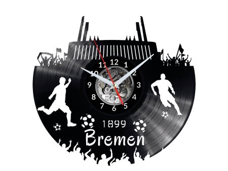 Bremen Vinyl Zegar Ścienny Płyta Winylowa Nowoczesny Dekoracyjny Na Prezent Urodziny