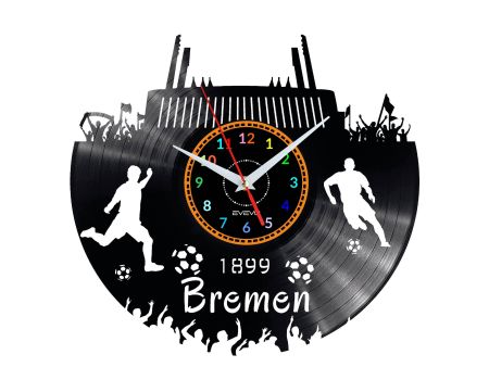 Bremen Vinyl Zegar Ścienny Płyta Winylowa Nowoczesny Dekoracyjny Na Prezent Urodziny