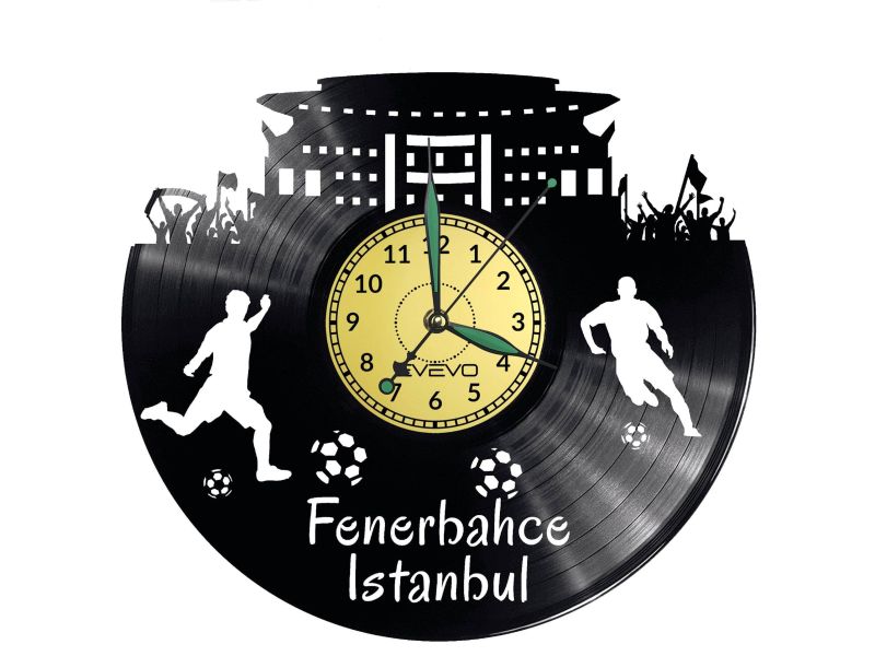 Istambuł Fenerbahce Vinyl Zegar Ścienny Płyta Winylowa Nowoczesny Dekoracyjny Na Prezent Urodziny