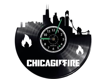 ChicagoFire Vinyl Zegar Ścienny Płyta Winylowa Nowoczesny Dekoracyjny Na Prezent Urodziny