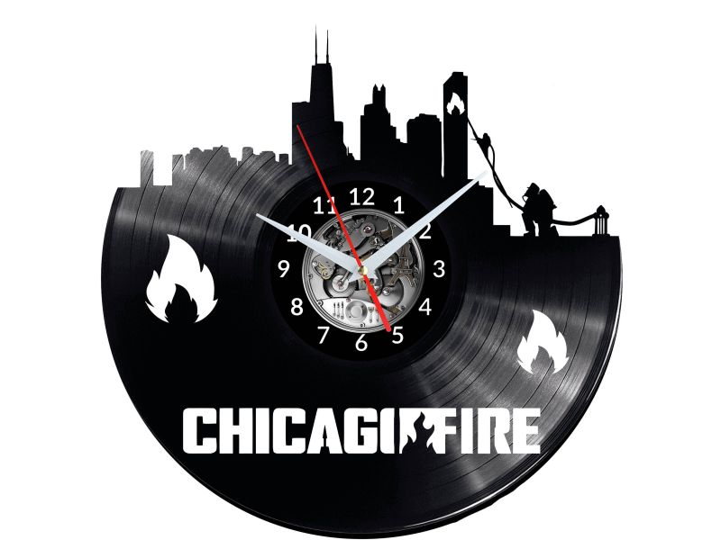 ChicagoFire Vinyl Zegar Ścienny Płyta Winylowa Nowoczesny Dekoracyjny Na Prezent Urodziny