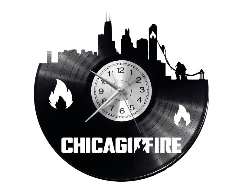 ChicagoFire Vinyl Zegar Ścienny Płyta Winylowa Nowoczesny Dekoracyjny Na Prezent Urodziny